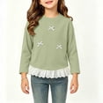 thumbnail image 6 of ATOGUTA Girls Long Sleeve Shirts Casual Long Sleeve T Shirts Kids Crewneck Tops Fashion Tees Size 0-12, Green, 6 of 6