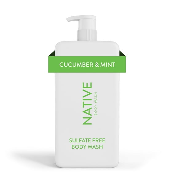 Native Body Wash Cucumber & Mint Sulfate Free, Paraben Free, for Men and Women, 36 oz