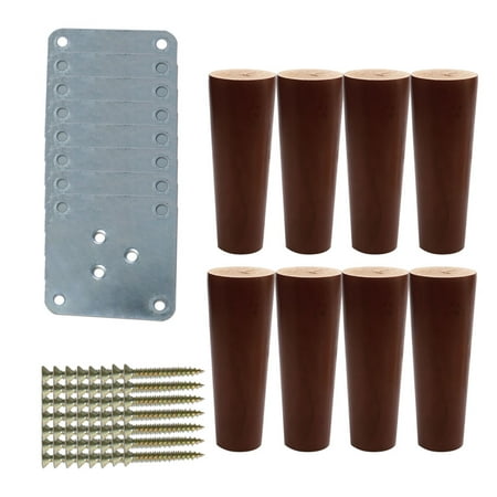 5 Wood Furniture Leg Chair Table Sofa Feet Round Replacement Set Of 8