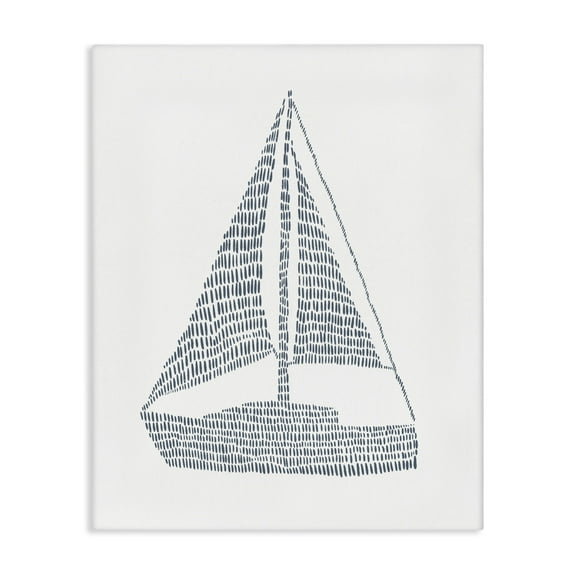 Stupell Industries Minimal Sail Boat Coastal Painting Gallery Wrapped Canvas Art Print Wall Art, 16 x 20