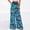 Blue, variant on Morttic Women's Floral Print High Waist Wide-Leg Pants with Smocked Waist – Summer Casual Party Boho Trousers Orange,S