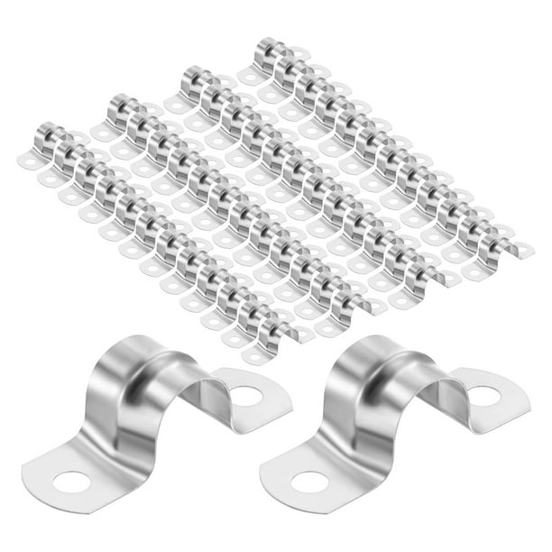 Uxcell 50-Pack Abrazaderas de Conducto, 5/8 in Abrazadera de Tubería Rígida de Acero Inoxidable M16 para Fontanería