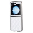 thumbnail image 2 of for Samsung Galaxy Z Flip 6 Case Glitter with Plating Bumper Frame, Bling PU Leather + Hard PC Anti-Scratch Shockproof Lightweight Slim Case for Samsung Galaxy Z Flip 6 Phone Case, White, 2 of 10