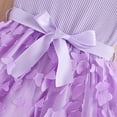 thumbnail image 4 of AINIYS Girls Short-Sleeved Skater Dress With Collar And Back Zipper Closure Tulle Skirt For Dance Recital And Holiday Gathering Purple 4-5Years, 4 of 6