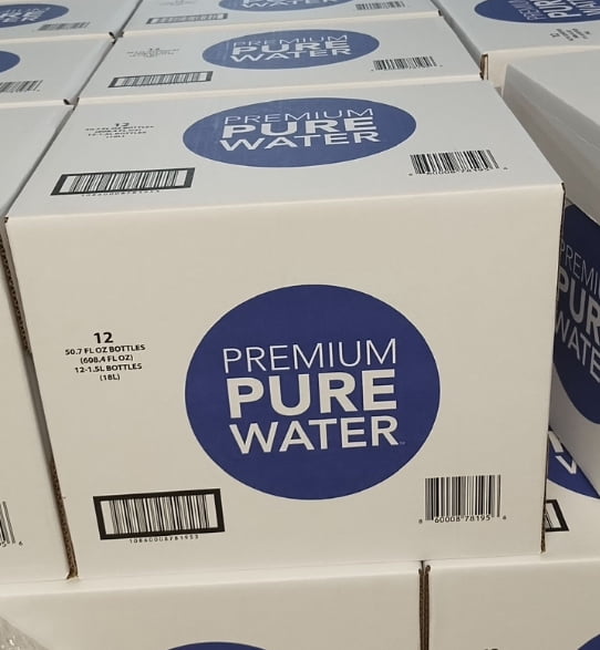 Premium Pure Water Big Bottles 12 Pack 1.5 Liter/50.7oz Ultra Pure Drinking Water