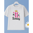 thumbnail image 3 of MAWOTEA Girl's Birthday Crown Hearts and Stars Print T-shirt For Kids Birthday Celebration,Size 4 Years-12 Years, 3 of 5