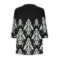 thumbnail image 4 of SnZhen Women's Casual Printed Tops Fashion V-Neck 3/4 Sleeve Button Up Relaxed Fit Top Blouse for Women, 4 of 5