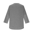 thumbnail image 6 of 3/4 Sleeve Womens Tops Lightweight Quick Dry Casual Crewneck Athletic Workout T Shirts Solid Color Loose Blouse Gray S, 6 of 6