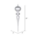 thumbnail image 2 of Vickerman MT195407 25 in. Silver Matte Glitter Finial Ornament, 2 of 2