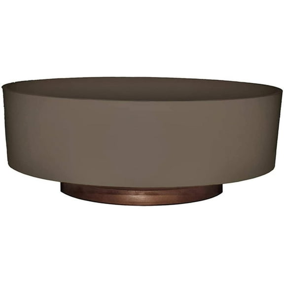 The HC Companies 8" x 8" x 3" Round Artisan Taupe Plastic Planter with Drainage