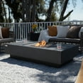 thumbnail image 4 of Elementi Plus Cannes Propane Fire Pit for Outside Outdoor Fire Pit Table Smokeless Firepit Concrete Rectangular Fire Table Patio Heater Fireplace 60000 BTUs - Dark Grey, 60 x 31.9 Inches, 4 of 10