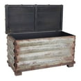 thumbnail image 3 of Household Essentials Decorative Trunk, Rustic, Large, Wood Frame and Metal Siding, Spacious and Handmade, Fully Opening Lid, Black Interior, Driftwood and Silver, 3 of 3