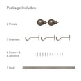 thumbnail image 5 of Elrene Home Fashions Cordelia Single Curtain Rod with Globe Ball Finial, Antique Pewter, 86" x 120", 5 of 9