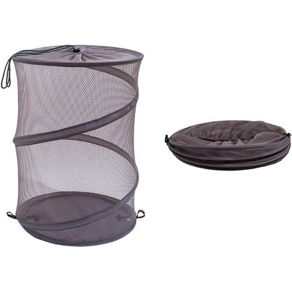Foldable Mesh Pop Up Laundry Hamper Collapsible Clothes Basket Portable for College Dorm Travel Kids Room Storage Home Use Dormitory Essential