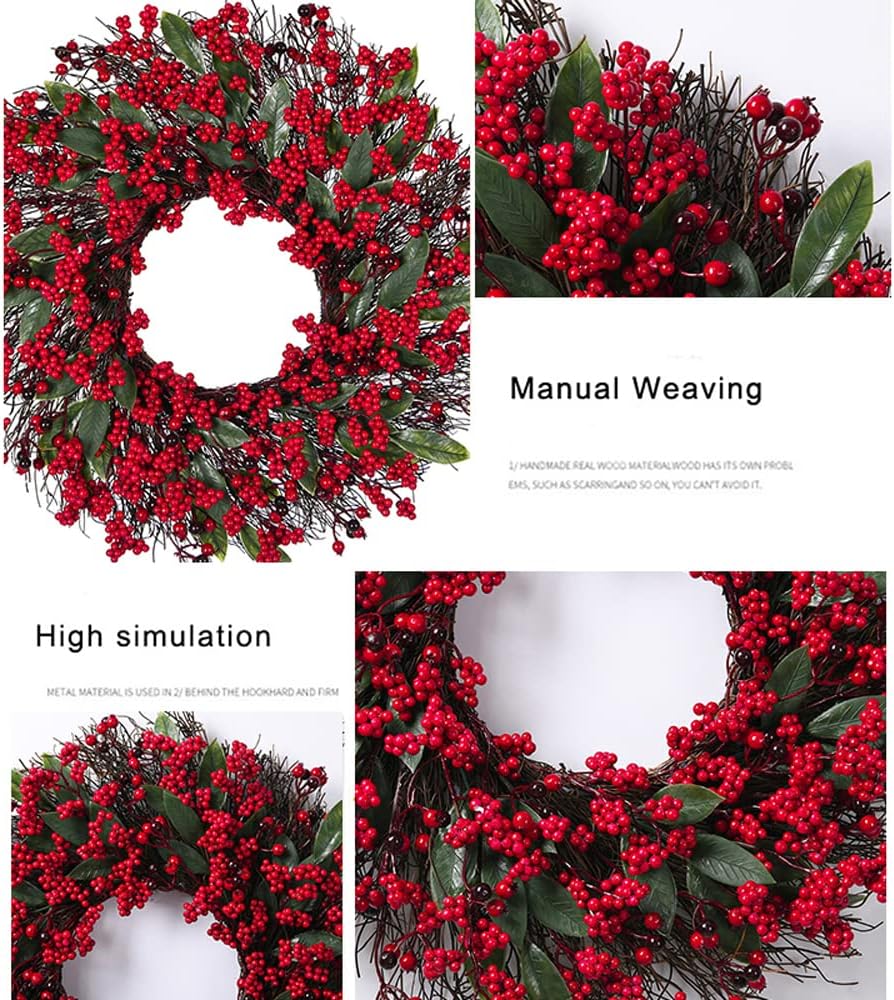 Myecovie 19-Inch Red Berry Christmas Wreath photo 5