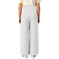 thumbnail image 5 of hotojiny Girls Dress Pants Wide Leg Uniform Pants for Kids Trendy High Waist Pleated Front Formal Pants with Pockets(White,12-13 Years), 5 of 6