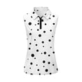 thumbnail image 2 of Uorisanigo White Polka Dots Women's Golf Shirt Casual Versatile Women's Dry-Fit Golf Shirts Fashionable Relaxed Workout Tops for Tennis Hiking & Outdoor Sports, 2 of 7