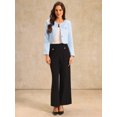 thumbnail image 2 of DARING DIVA Women's Crew neck Button Down Long Sleeve Cropped Blazer 2XL Light Blue, 2 of 6