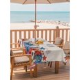 thumbnail image 2 of Outdoor Tablecloth with Umbrella Hole for Patio/Picnic/Party/Camping, 4th of July Waterproof Table Cloth Rectangle Table Cover Washable, Red Blue Independence Day Floral Star Rustic (60"x 84"), 2 of 9