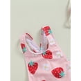 thumbnail image 6 of Hirigin Toddler Kids Baby Girl Swimsuit One Piece Ruffle Strawberry/Floral Print 3D Bow Backless Swimwear Bathing Suit 1-6T, 6 of 7