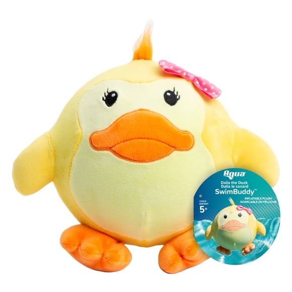 Aqua Leisure SwimBuddy™ Inflatable Plush Pool/Bath Float for Kids - Dalia Duck