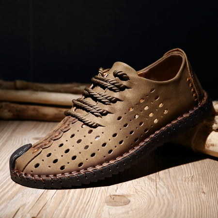 

Men‘s Loafer Shoes Casual Stitching Lightweight Slip On Shoes Hollow Out Flat Shoes Men‘s Footwear