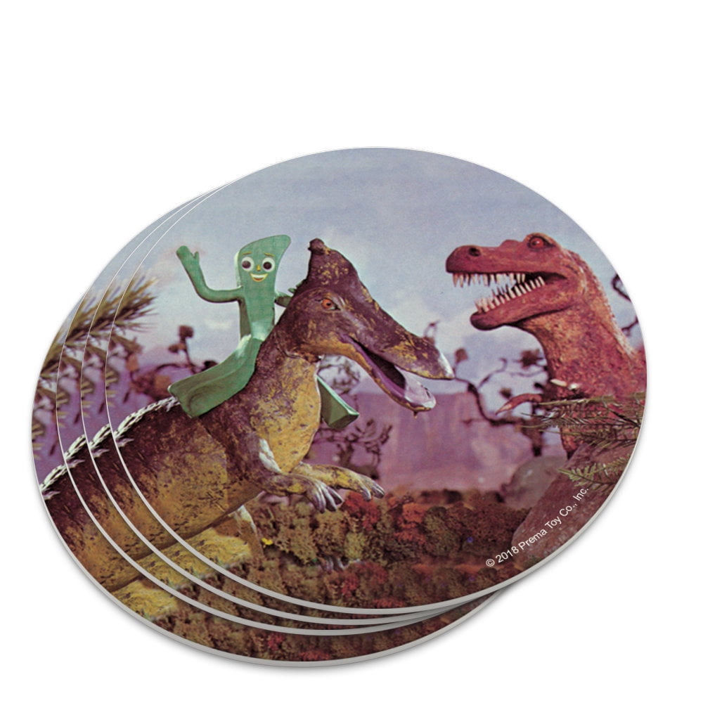 Jurassic Gumby Riding Dinosaur T-Rex Novelty Coaster Set - Walmart.com