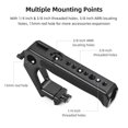 thumbnail image 3 of Andoer Universal Top Handle Hand Grip with NATO Clamp NATO Rail Cold Shoes 1/4 Inch 3/8 Inch Threads 15mm Rod Clamp for Camera Cage Rig, 3 of 6