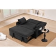 thumbnail image 3 of Leumius 3 in 1 Convertible Sleeper Sofa Bed, Modern Convertible Sofa Bed with 5-Position Adjustable Backrest,Velvet Pull Out Couch with Pull Out Bed for Living Room Furniture,Black, 3 of 23