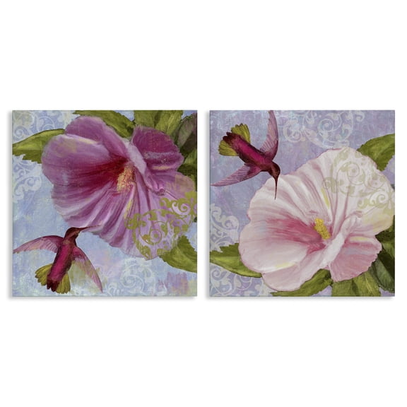 Stupell Industries Rustic Lodge Hummingbirds & Poppy Bulbs 2pc Canvas Art Set, 17 x 17 each, by Sasha