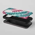 thumbnail image 2 of Tie Dye Swirl For All iPhone Series Tough Phone Case Psychedelic Teal Magenta, 2 of 7