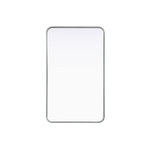 Elegant Decor Contour Metal Rectangle Mirror 22x36 in Silver