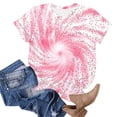 thumbnail image 4 of Mifsaly Tie-Dye Cotton T-Shirt for Women Short Sleeve Crew Neck Casual Summer Tops Colorful Print Lightweight Breathable Casual Blouse XXXL, 4 of 6