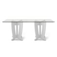 thumbnail image 3 of Manhattan Comfort Jane 79" Glass Top Dining Table in Black Gloss, 3 of 4
