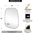 thumbnail image 4 of ANDY STAR Irregular Mirror Asymmetrical 24x36” Brushed Gold Framed, Modern Aesthetic Wall Mirror for Bathroom, Living Room, Entryway with 1” Deep Set Stainless Steel Frame, 4 of 9