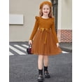 thumbnail image 4 of Arshiner Toddler Tutu Dress Little Girls Long Sleeve Casual Tulle Kids Fall Winter Outfits with Ribbon, 4 of 6