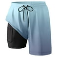 thumbnail image 3 of Mens Swim Trunks 5 Inch Quick Dry Elastic Waist Drawstring Stretch Mens Board Shorts Swimwear Printing Relaxed Fit Soft Compression Liner Men Swim Brief,Light Blue,XXXXL, 3 of 4