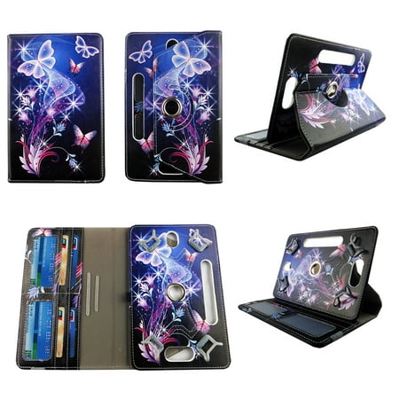 Sparkly Butterfly tablet case 10 inch for Toshiba Encore 2 10" 10inch android tablet cases 360 rotating slim folio stand protector pu leather cover travel e-reader cash slots