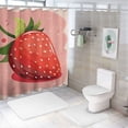 thumbnail image 7 of Awypu Cartoon Style Strawberry Shower Curtain Waterproof Multiple Sizes White, 7 of 7