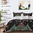 thumbnail image 3 of Christmas Trees Comforter Set California King Size, Xmas Trees Balls Berry Winter Snowflakes Black Soft Bedding Set for Man Woman, 4 Pieces Duvet Cover Set with Fitted Sheet, 2 Pillowcases, 3 of 9