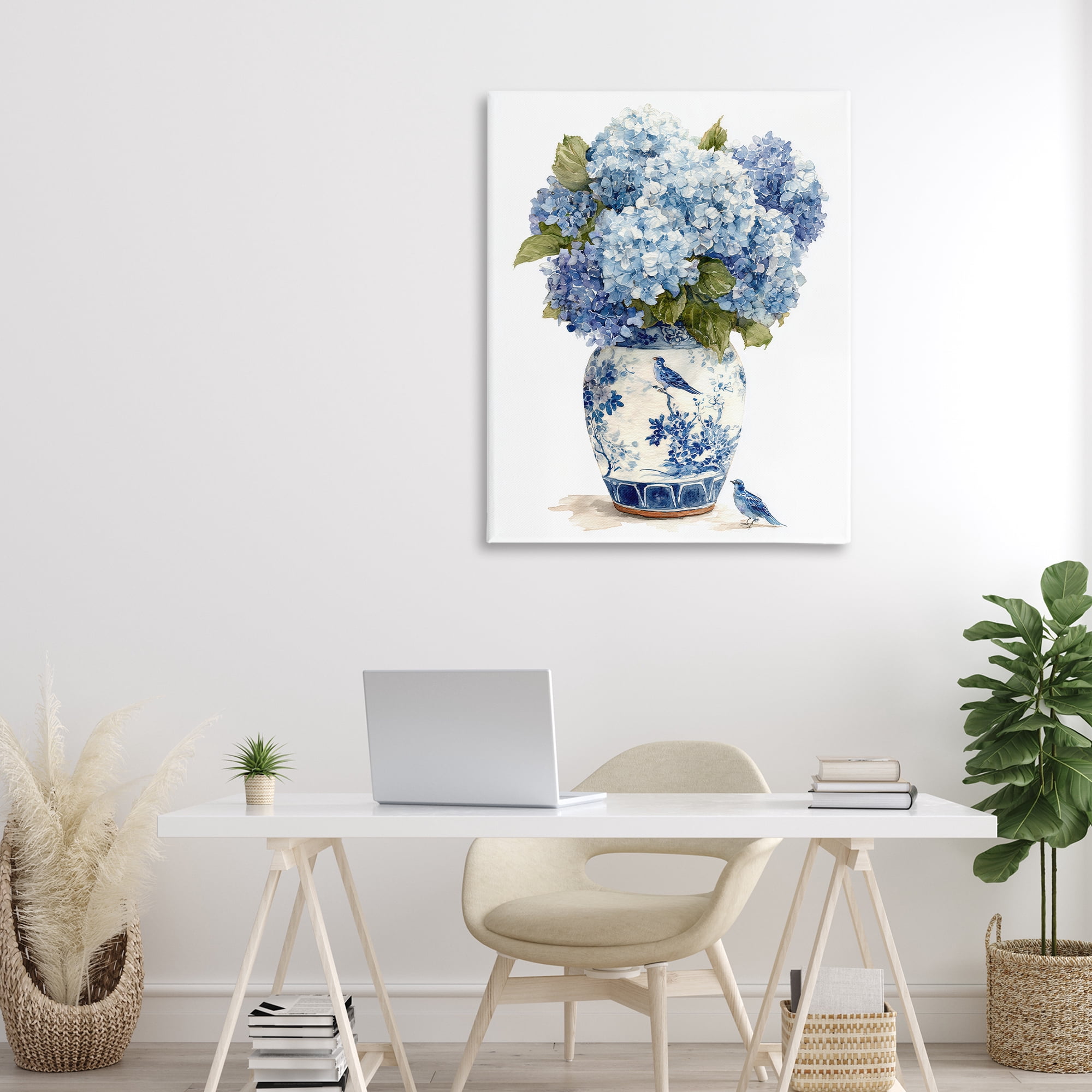 Stupell Industries Blue Bird & Hydrangea Vase Canvas Wall Art, design by Imagine It Images