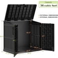 thumbnail image 2 of 36 Cu Ft Resin Outdoor Storage Shed, Weatherproof Horizontal Outdoor Storage Cabinet with Dual Lock Door for Backyard, Patio, Garage, Garden(Black), 2 of 7