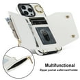 thumbnail image 2 of ShellTech for iPhone 13 Pro Case with Card Holder and Strap - Zipper Pocket,Crossbody Lanyard Strap,Credit Card Holder,Stand Ring,Cute Phone Wallet Case for Women,White, 2 of 10