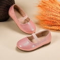 thumbnail image 5 of newwalpole Girls Glitter Dress Shoes Flower Wedding Mary Jane Ballet Flats with Strap Toddler/Little/Big Kids Pink for Size 12, 5 of 6