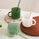 thumbnail image 1 of Retro white jade milk glass high temperature resistant colored glass high color coffee cup small drink cup large capacity, 1 of 4