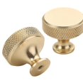thumbnail image 1 of 10 Pack 1.2 Inch Brushed Gold Cabinet Knobs Knurled Kitchen Cabinet Knobs Gold Drawer Knobs Round D, 1 of 5