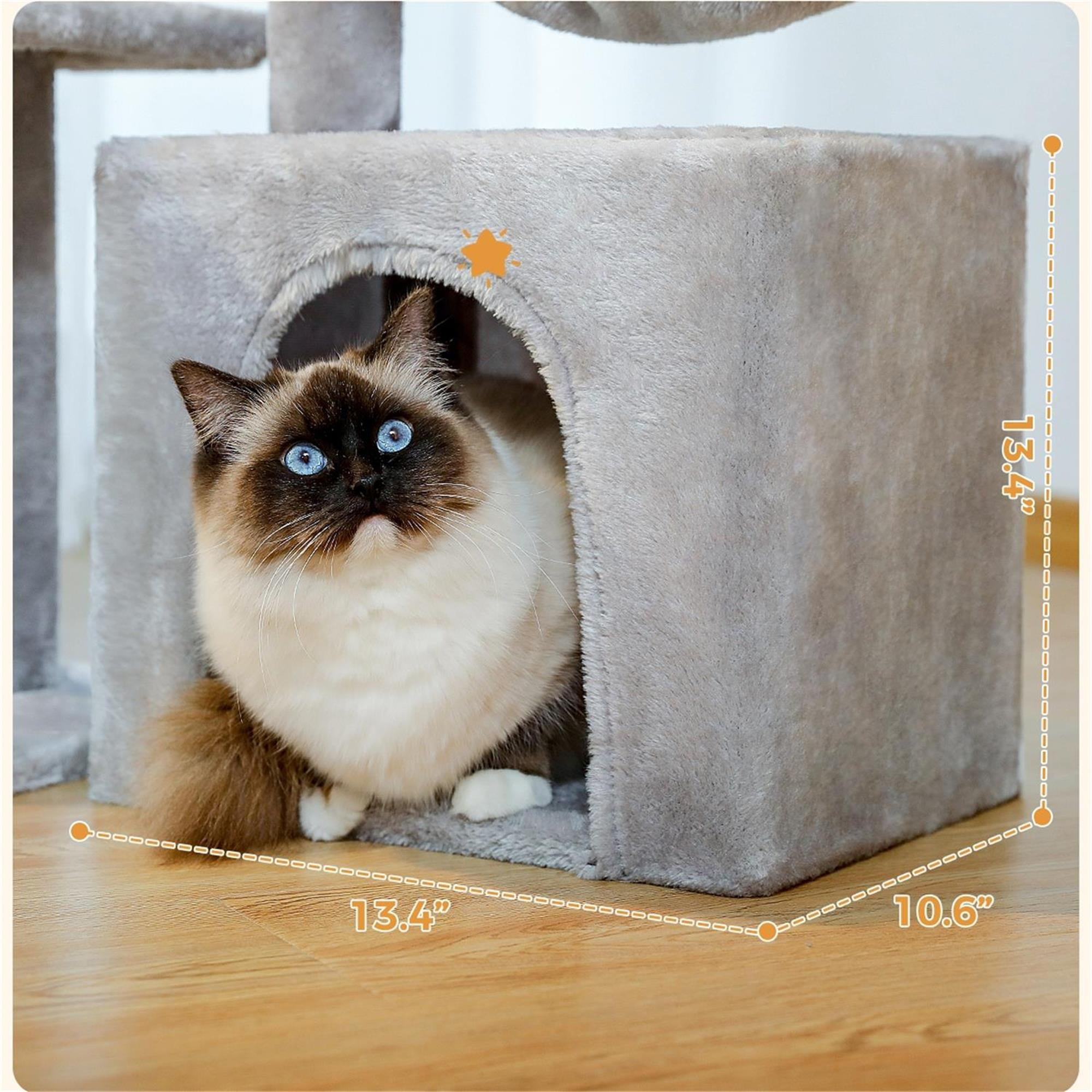 Pefilos 28" Cat Tree Houses for Indoor Cats, Cute Cat Condo for Multiple Cats Cat Climb Holder Cat Tower, Gray Pefilos 28" Cat Tree Houses for Indoor Cats, Cute Cat Condo for Multiple Cats Cat Climb Holder Cat Tower, Gray