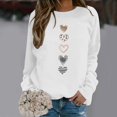 thumbnail image 2 of Sweatshirt Women Women's Valentine's Day Couples Matching Heart Print Crewneck Long Sleeve Cozy Casual Hoodless Sweatshirt Oversized Hoodies for Women White L, 2 of 4