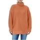 thumbnail image 1 of Suéter de cuello redondo para mujer, jersey de punto de color liso de manga larga y cuello alto, top para mujer, 1 of 6