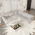 thumbnail image 4 of The Magic Home 122" Modular Sectional Sofa with Movable Ottoman, Modern Cloud Couch with Corner Seat for Living Room, 5-Seat, Beige Sofa, 4 of 14